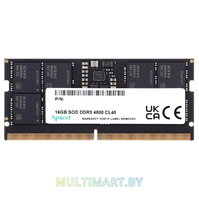 Оперативная память Apacer 16GB DDR5 SODIMM PC5-38400 (AS16GHB48CTBBGH)